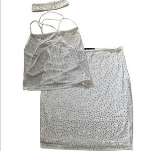 White Sparkle Skirt Set